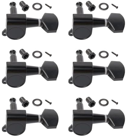 6R Mechaniken für E-Gitarre, schwarz | Stimmwirbel für Gitarren mit Verriegelung für Stratotelefone