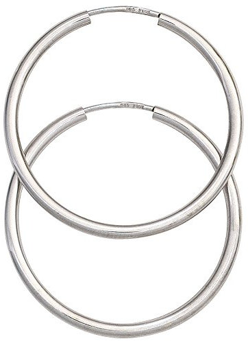 Ohrringe Creolen 30mm aus 585 Gold Weißgold rund dünn Ohrschmuck Damen