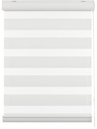 deko-raumshop Doppelrollo Duo Rollo mit Aluminium Blende Tür Fenster Kettenzugrollo Seitenzugrollo Streifenrollo Vorhang Weiß viele Größen lichtfilternd Wandmontage Deckenmontage (200 x 175 cm)