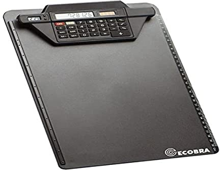 Ecobra 792250 Porte-bloc avec rail de serrage pour calculatrice Noir