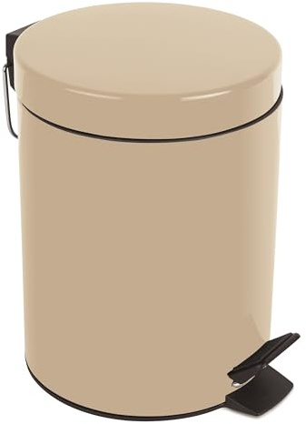 Spirella - Treteimer aus Edelstahl Modell Sydney - Modernes Design, Einfache Öffnung, Herausnehmbarer Inneneimer - Badezimmer- oder Küchenzubehör - Sand - 5L