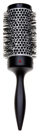 Denman Large Thermoceramic Vented Barrel Round Hair Brush with Nylon Bristles for Fast Drying, Volume and Creating Movement in the Hair, Black and White, D76