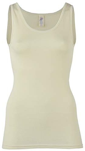 Engel Natur, Maglietta Intima/Top da Donna, 70% Lana (Biologica), 30% Seta (38-40 EU, Ecrù)