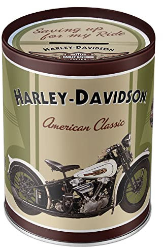 Nostalgic-Art Hucha Retro, Harley-Davidson Knucklehead – Idea de Regalo para Amante a Moto, Frasco metálico para Dinero, Alcancía diseño Vintage, 1 l