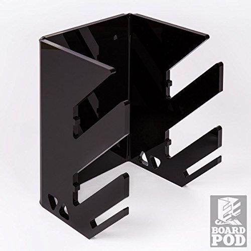 WANDKINGS BOARDPOD Twin in schwarz, 2-Fach Wandhalter für 2 Wakeboards, Kiteboards, Snowboards, Longboards, Skateboards, Wakeskates, Skimboards, Board Rack Wandhalterung