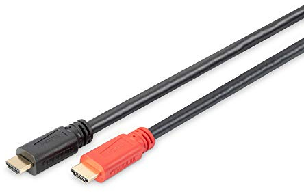 DIGITUS Câble HDMI – 20 m – Full HD 1080p 60 Hz – HDMI 1.3 | Amplificateur de signal – Pour téléviseurs, vidéoprojecteurs, écrans, consoles de jeux, PC – Noir