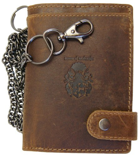 Baron of MALTZAHN Geldbörse Kettenbörse Bikerbörse BLOOMBERG aus braunem Leder