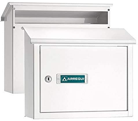 ARREGUI V4071 Maxi Durchwurfbriefkasten aus Verzinktem Stahl, Mauerdurchwurf Briefkasten in Größe M (DIN A4), Durchwurfkasten zum Kombinieren mit Einwurfblende / Briefschlitz Klappe, Weiß