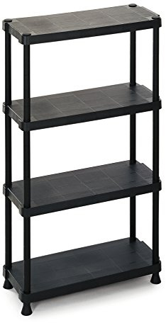 Terry, Scaffalino 1230-4, modulära hyllor med 4 hyllor. Färg: Svart, 75x30x135 cm