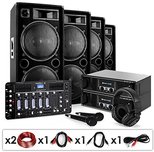 DJ Set sonoro Bass First Pro Bluetooth 2 x Amplificatori 4 x Casse 4000W