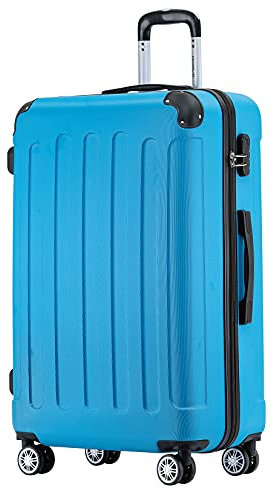 BEIBYE Hartschalen-Koffer Trolley Rollkoffer Reisekoffer Handgepäck 4 Rollen (M-L-XL-Set) (Turquoise, L)