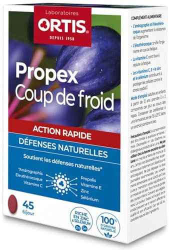 ORTIS Propex Coup de Froid Complément Alimentaire 45 Comprimés