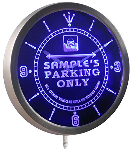 ADVPRO ncqo-tm Name Personalized Custom Car Parking Only Bar Beer Neon Sign LED Wall Clock