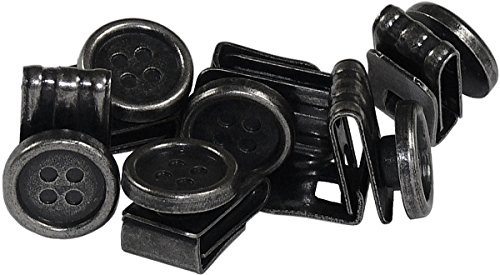 Harrys-Collection Unisex Knopfclip Knöpfe für Hosenträger 6er Pack, schwarz | praktisches Zubehör für Knopflochhosenträger, einfach zum Anclippen an die Hose, ideal für Trachten und Oktoberfest