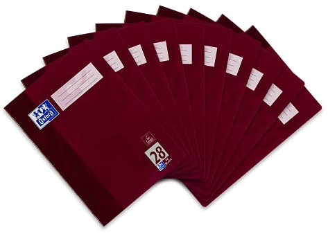 Oxford Schulheft A4, 32 Blatt, Lineatur 28, kariert , 10 Stück