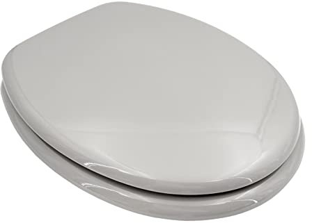 ADOB WC Sitz Klobrille Holzkern Farbe Manhattan Grau, extrem stabil, messing verchromte Scharniere, WC-Brille WC-Deckel, 85050