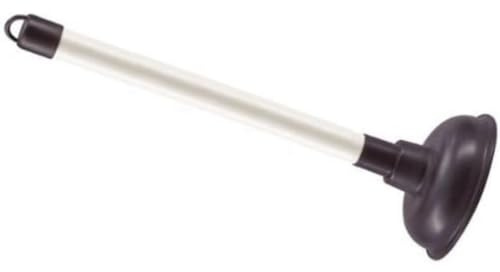 Merriway BH03115 Sink Plunger 125mm (5 inch) Dia. with 225mm (9 inch) Plastic Handle, White/Black