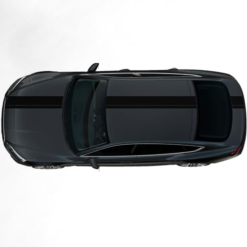 Kiwistar - Autoaufkleber Rallye Streifen - 23 x 400 cm - schwarz glänzend - selbstklebend - Viperstreifen für Auto, Motorhaube, Karosserie - Tuning Aufkleber Racing Deko
