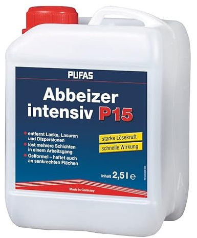 Pufas Abbeizer P15 intensiv 2,5 Ltr Kraft-Abbeizmittel für Lacke Lasuren Farben