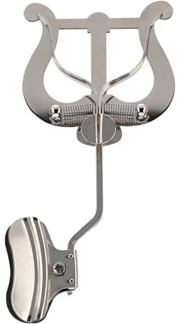 GEWA Marschnotenhalter Posaune - Vernickelt - Große Lyra - 2 Drücker - Mit Klemme zur Becherbefestigung