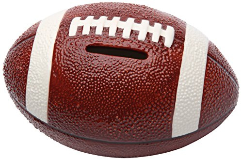 Cosmos 10511 Fine Porcelain Football Piggy Bank, 3-1/2-Inch