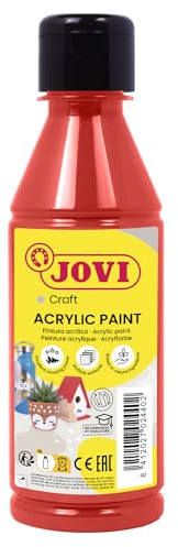 Jovi Acrylfarbe Jovidecor, 1 Flasche mit 250 ml Inhalt, zinnoberrot | hochdeckend, für alle Untergründe, auf Wasserbasis