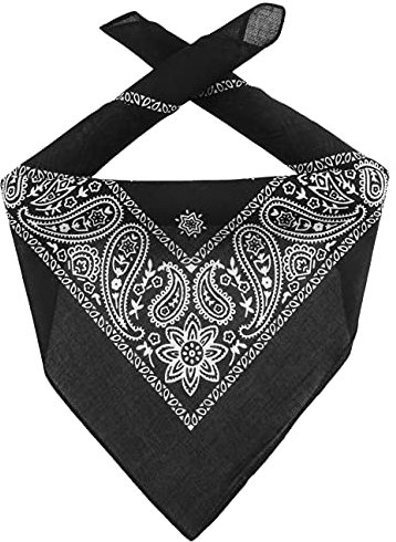 Lipodo Bandana Tuch Damen/Herren/Kinder - Kopftuch in schwarz aus 100% Baumwolle - Multifunktionstuch in Einheitsgröße (55 x 55 cm) - vielfältige Tragemöglichkeiten