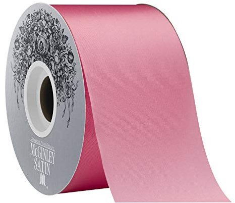 McGinley Mills 2.5 W Acetate Satin Ribbon, Azalea Pink, 50 Yard Spool