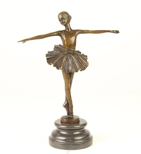 Decoratie Bronzefigur Skulptur Motiv: Ballett Tänzerin auf Marmorsockel Bronze Höhe 27 cm 1,7 kg