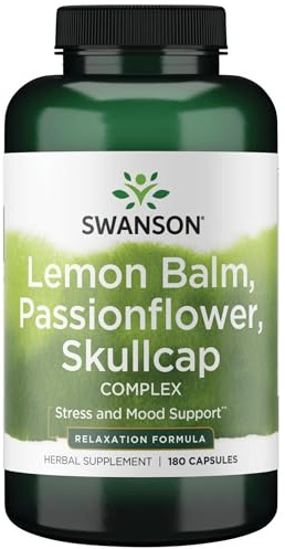 Swanson Lemon Balm Passion Flower Skullcap Complex 180 Capsules