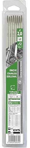 GYS, Métal d'Apport MMA, 12 Baguettes/Électrodes de Soudage Enrobées Rutilo-Basique E316L Ø 2,0 mm x 300 mm, Blister, Pour Soudage Inox Toutes Positions sauf Descendante
