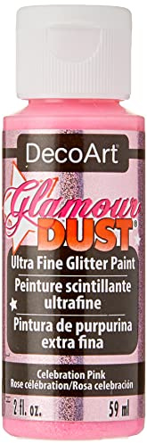 DecoArt Glamour Dust Glitter Paint, Celebration Pink, 59 ml (Pack of 1)