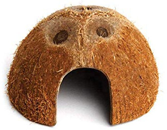 Komodo Habitat Coconut Den for Reptiles Amphibians Small Cave Shelter Hideout Nesting Habitat Safe Durable Natural Look Easy Clean for Terrarium Tank