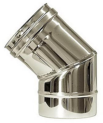 45 ° curva de combustión tubo de acero inoxidable DN 200 316 INOX