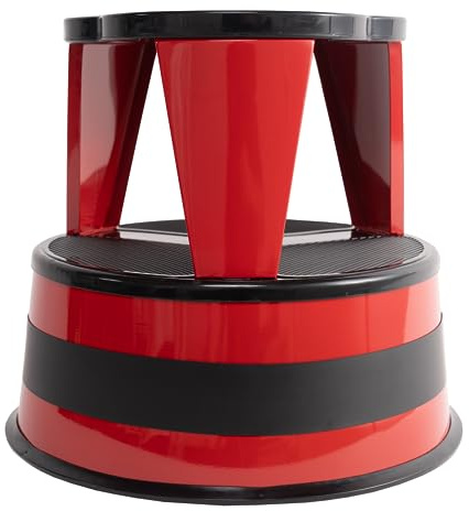 Cramer Kik Step Steel Step Stool - Two Step Stool, Holds 350 lbs (Red)