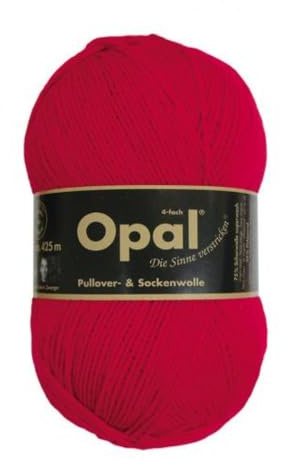 Opal uni 4-fach - 5180 rot - 100g Sockenwolle