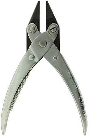 The Beadsmith Chain Nose Parallel Pliers with Spring, 5.5 inches (127mm), Flat Grip for Jewelry Making, Wirework & Repair