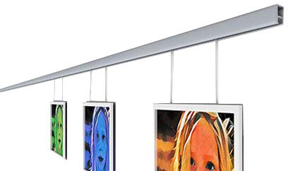Clip-Rail Gallery Picture Hanging System Kit Silver (10 Meter (32.80 Feet))