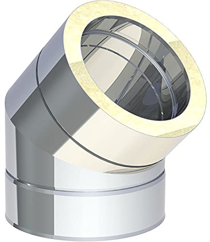 Edelstahl Schornstein Doppelwandig - Winkel 45° starr - (Ø 200 mm)