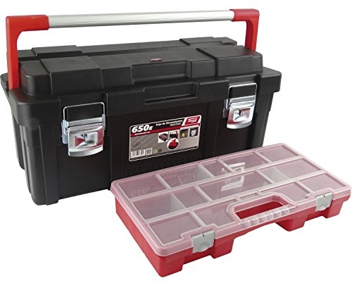 Tayg 173004 Werkzeugkasten aus Kunststoff-Aluminium Nr.650-E Sortimentkoffer Nr. 650-E Alu/PP mit Box 650 x 300 x 295 mm
