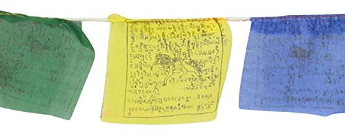 Freak Scene Tibetische Gebetsfahnen - 8 cm breit - Schwarze Schrift - 01-5 Rollen Set - Baumwolle