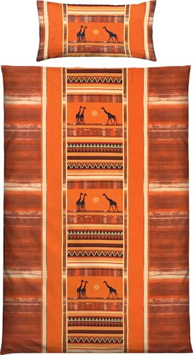 Erwin Müller Bettwäsche Edelflanell orange Größe 1x 135x200 cm + 1x 40x80 cm