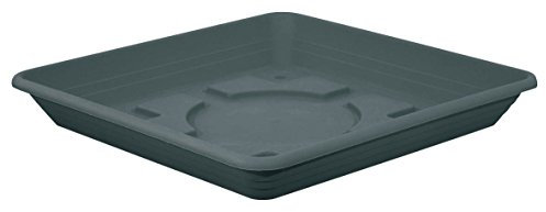 Nora – Quadratischer Kunststoff-Untersetzer für Blumentopf.