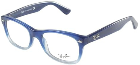 Ray-Ban Junior Kids' RY1528 Square Prescription Eyeglass Frames, Opal Blue Gradient Opal/Demo Lens, 48 mm