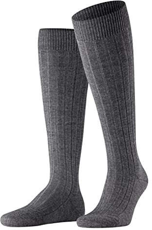 FALKE Herren Socken Teppich Im Schuh, Wolle, 1 Paar, Grau (Dark Grey 3070), 39-40