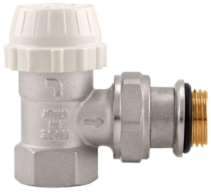 Schläfer 37071102 | ITAP Thermostat-Eckventil mit Voreinstellung 1/2 Innengewinde, 1/2 vernickeltes Thermostat-Thermostatventil mit 1/2 Winkel, Eurokonus-Anschluss. Hergestellt in Italien