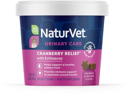 NaturVet Cranberry Relief and Echinacea Cat Soft Chew Urinary Tract 60 ct