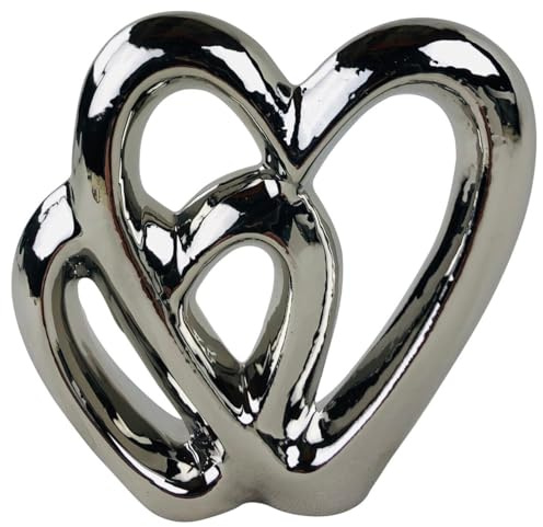 SIL Interiors Silver Double Heart Ornament