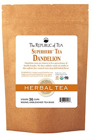 The Republic of Tea — Organic Dandelion SuperHerb Tea Refill Bag, 36 Herbal Tea Bags, Naturally Caffeine-Free