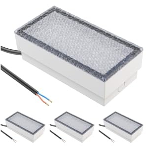 ledscom.de 4x LED Pflasterstein Bodeneinbauleuchte CUS für außen, IP67, eckig, 20 x 10cm, 2,8 W, 251lm, warmweiß